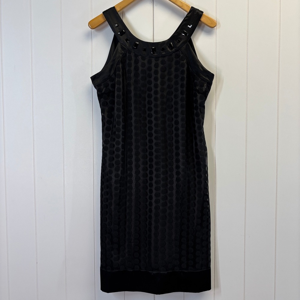 Robbie Bee Womens Classic Glam Cocktail Polka Dot Gem Dress Size 10 Night Out